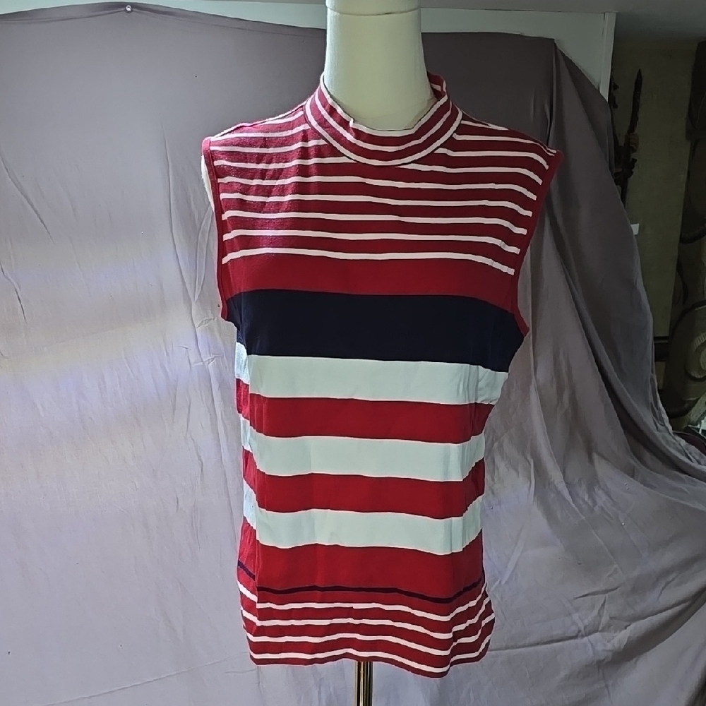 Cherokee Red and White Fitted Muscle Tee